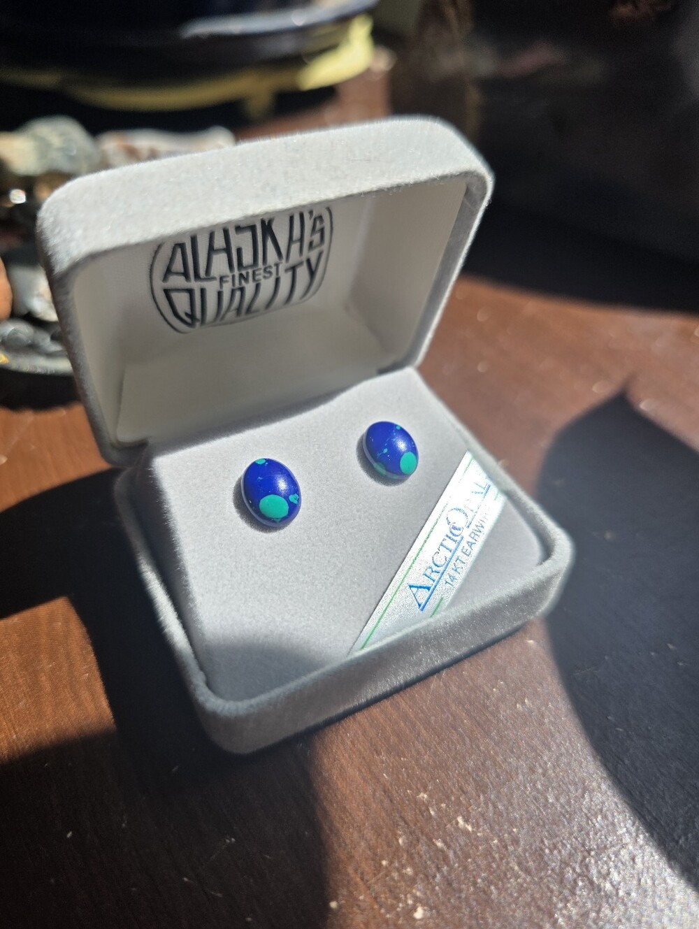 Arctic Opal 14kt Earwire Stud Earings Alaskas Finest Quality